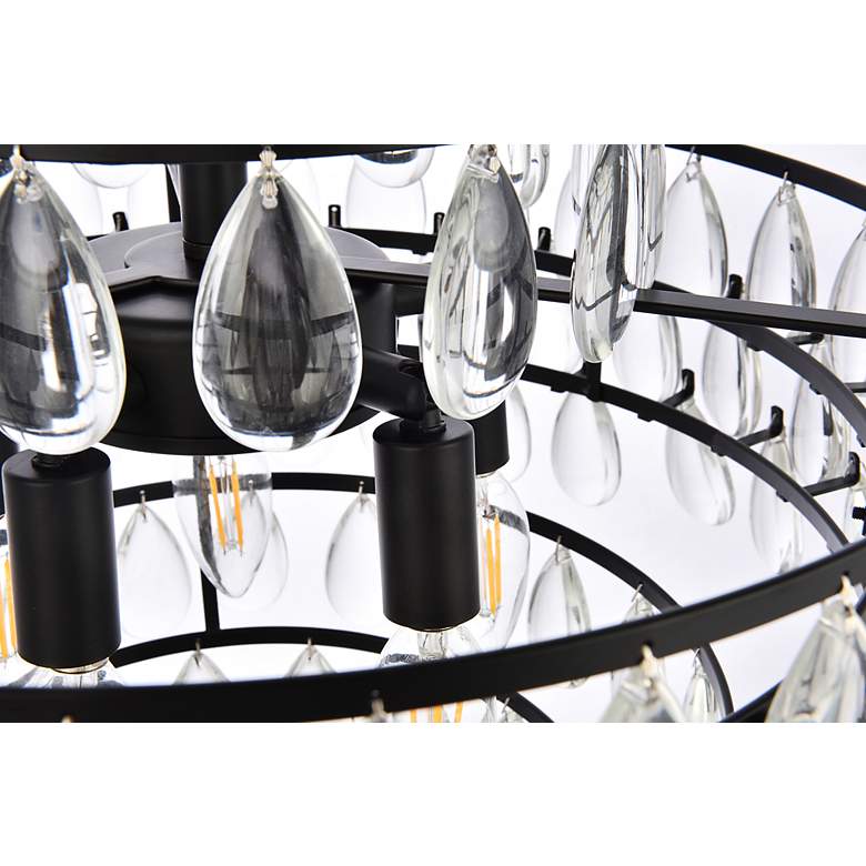 Image 7 Elegant Lighting Mila 18" Black Tiered Crystal Pendant Light more views