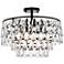 Elegant Lighting Mila 18" Semi-Flush Mount Crystal Drum Ceiling Light