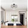 3_Elegant Lighting Mila 18" Semi-Flush Mount Crystal Drum Ceiling Light more views