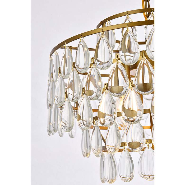 Image 6 Elegant Lighting Mila 18" Wide Brass and Crystal Pendant Light more views