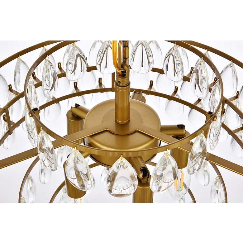 Image 7 Elegant Lighting Mila 18" Wide Brass and Crystal Pendant Light more views