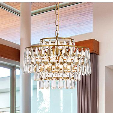 Elegant Lighting Mila 18" Wide Brass and Crystal Pendant Light