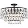 Elegant Lighting Mila 20" Black and Crystal Semi-Flush Ceiling Light