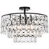 Elegant Lighting Mila 20" Black and Crystal Semi-Flush Ceiling Light
