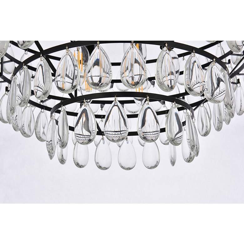 Image 5 Elegant Lighting Mila 20" Black and Crystal Semi-Flush Ceiling Light more views