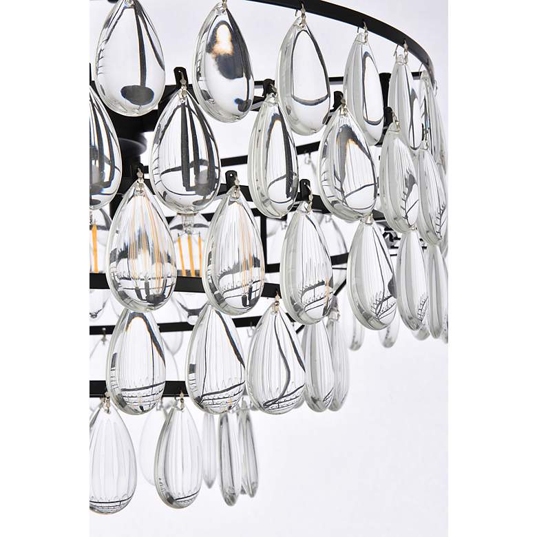 Image 6 Elegant Lighting Mila 20" Black and Crystal Semi-Flush Ceiling Light more views