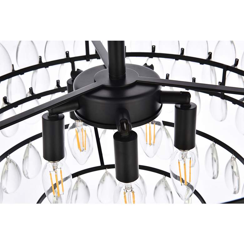 Image 7 Elegant Lighting Mila 20" Black and Crystal Semi-Flush Ceiling Light more views