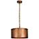 Elegant Lighting Miro 15" Wide Manual Brass Drum Pendant Light