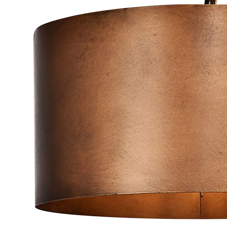 Image 2 Elegant Lighting Miro 15" Wide Manual Brass Drum Pendant Light more views