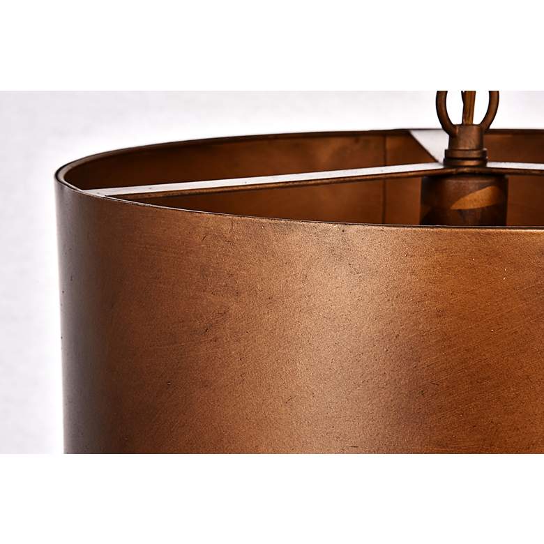 Image 3 Elegant Lighting Miro 15" Wide Manual Brass Drum Pendant Light more views