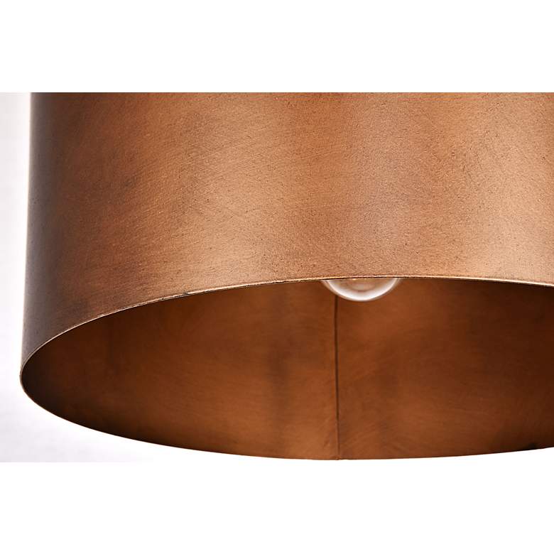 Image 4 Elegant Lighting Miro 15" Wide Manual Brass Drum Pendant Light more views