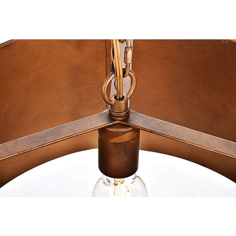 Image 5 Elegant Lighting Miro 15" Wide Manual Brass Drum Pendant Light more views