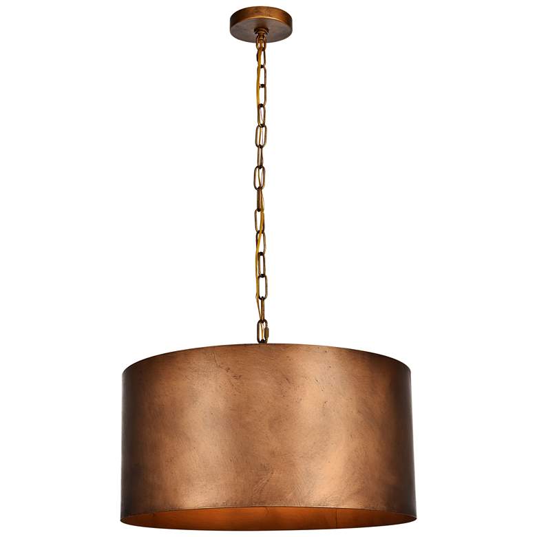 Image 1 Elegant Lighting Miro 20" Wide Brass Finish Drum Pendant