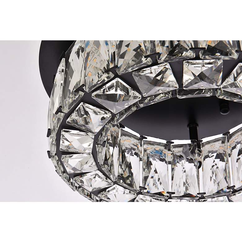 Image 6 Elegant Lighting Monroe 12" LED Black Finish Flush Mount Ceiling Light more views