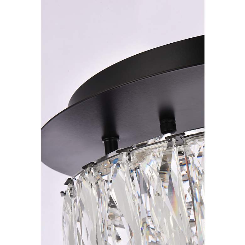 Image 7 Elegant Lighting Monroe 12" LED Black Finish Flush Mount Ceiling Light more views