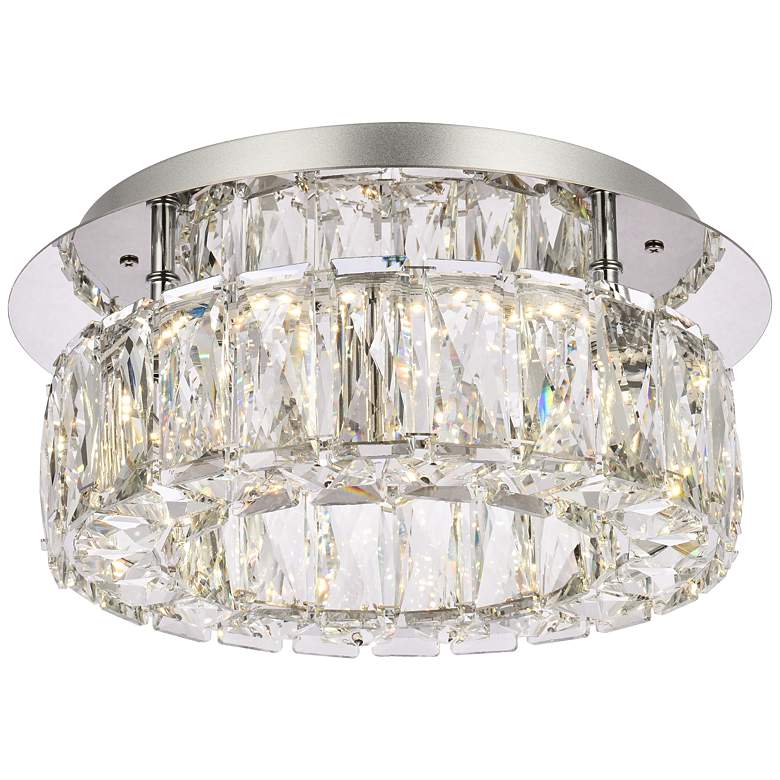 Image 3 Elegant Lighting Monroe 12" Wide Chrome Crystal LED Ceiling Light