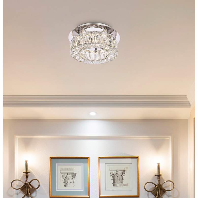 Image 4 Elegant Lighting Monroe 12" Wide Chrome Crystal LED Ceiling Light more views