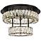 Elegant Lighting Monroe 18" Black and Crystal 2-Tier LED Ceiling Light