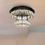 2_Elegant Lighting Monroe 18" Black and Crystal 2-Tier LED Ceiling Light