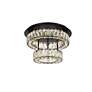 5_Elegant Lighting Monroe 18" Black and Crystal 2-Tier LED Ceiling Light more views