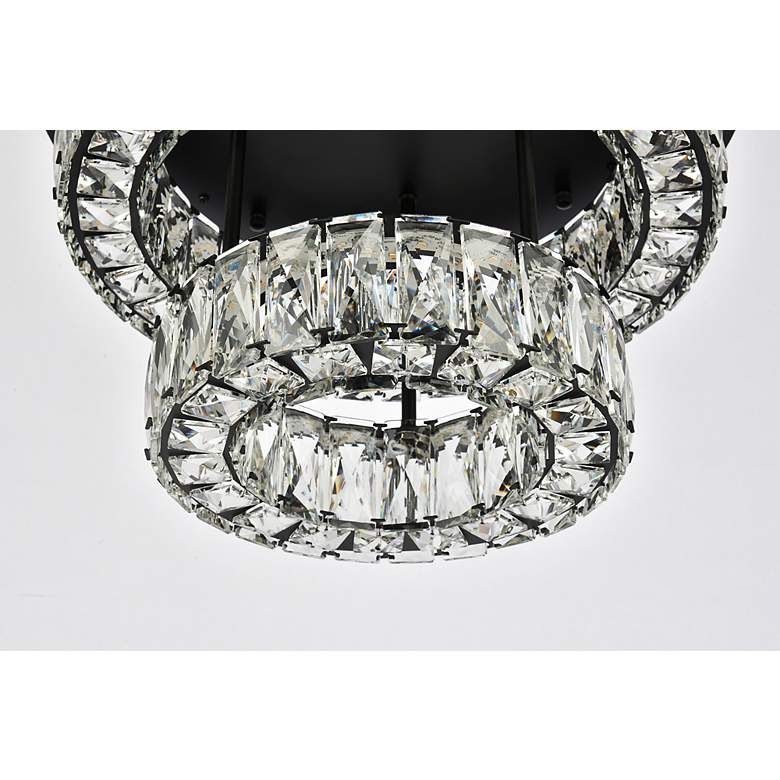 Image 6 Elegant Lighting Monroe 18" Black and Crystal 2-Tier LED Ceiling Light more views
