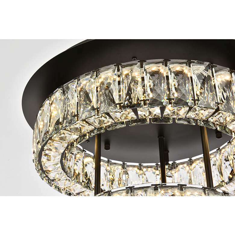 Image 7 Elegant Lighting Monroe 18" Black and Crystal 2-Tier LED Ceiling Light more views