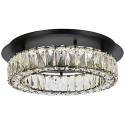 Elegant Lighting Monroe 18" Wide Black and Crystal LED Ceiling Light