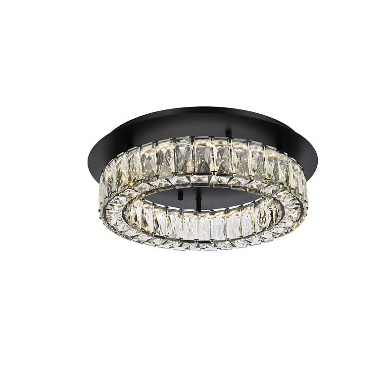 Image 5 Elegant Lighting Monroe 18" Wide Black and Crystal LED Ceiling Light more views