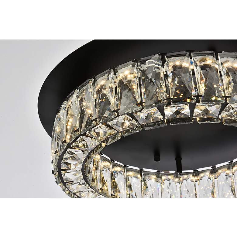 Image 6 Elegant Lighting Monroe 18" Wide Black and Crystal LED Ceiling Light more views