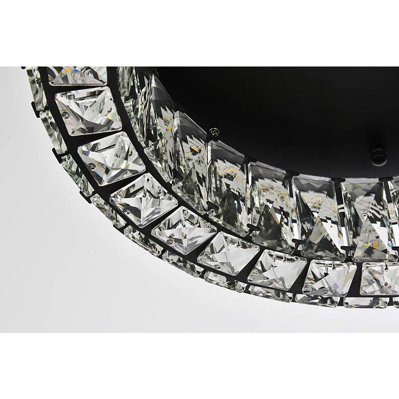 Image 7 Elegant Lighting Monroe 18" Wide Black and Crystal LED Ceiling Light more views