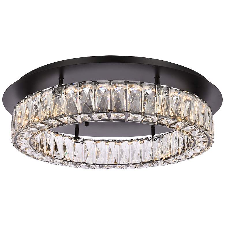 Image 2 Elegant Lighting Monroe 22" Led Single Flush Mount In Black