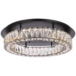 Elegant Lighting Monroe 22" Led Single Flush Mount In Black