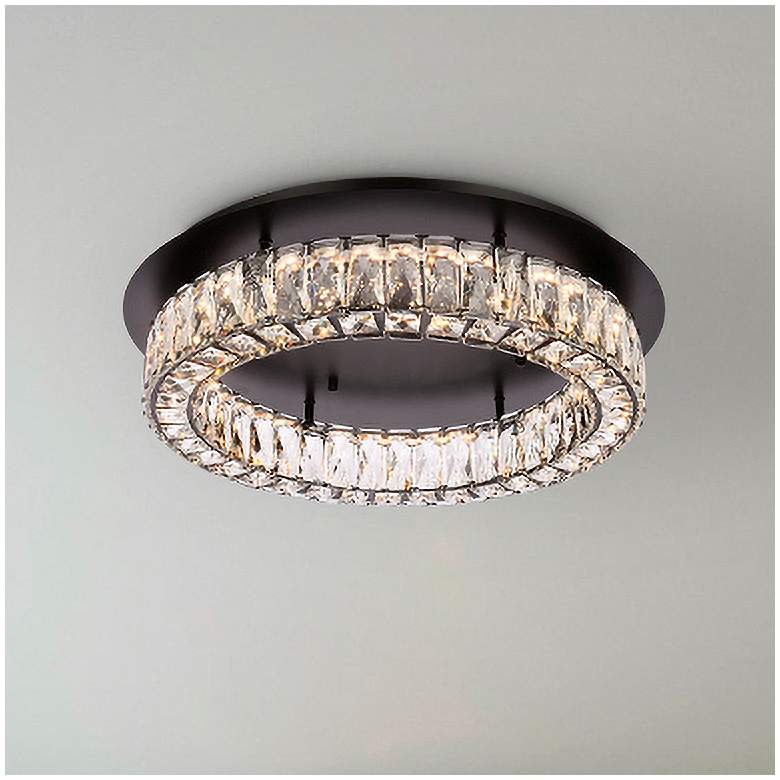 Image 1 Elegant Lighting Monroe 22" Led Single Flush Mount In Black