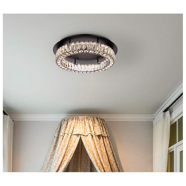 Image 3 Elegant Lighting Monroe 22" Led Single Flush Mount In Black more views