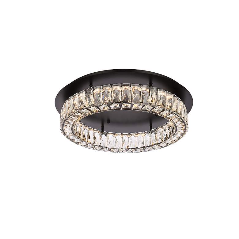 Image 4 Elegant Lighting Monroe 22" Led Single Flush Mount In Black more views