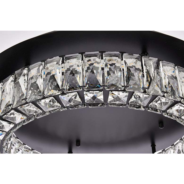 Image 5 Elegant Lighting Monroe 22" Led Single Flush Mount In Black more views