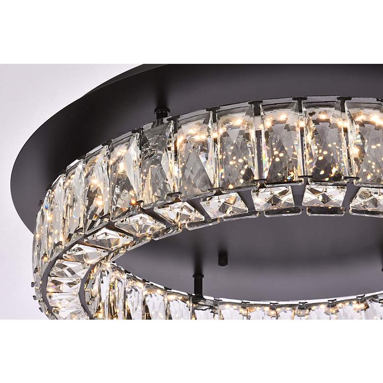Image 6 Elegant Lighting Monroe 22" Led Single Flush Mount In Black more views