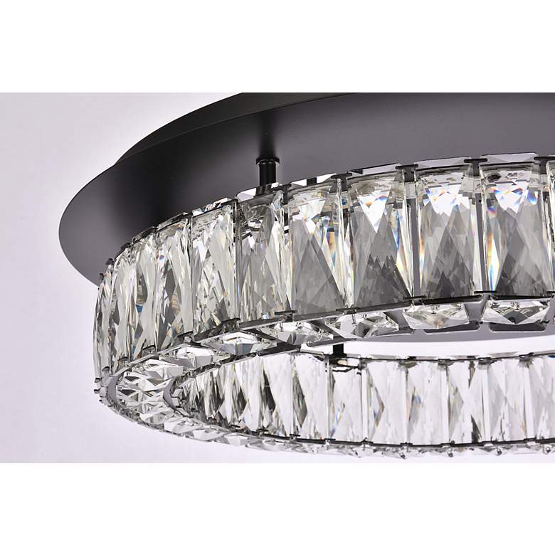 Image 7 Elegant Lighting Monroe 22" Led Single Flush Mount In Black more views