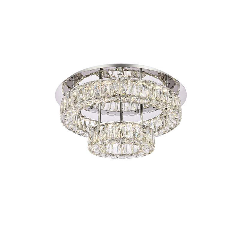 Image 4 Elegant Lighting Monroe 22" Wide Chrome Crystal LED Ceiling Light more views
