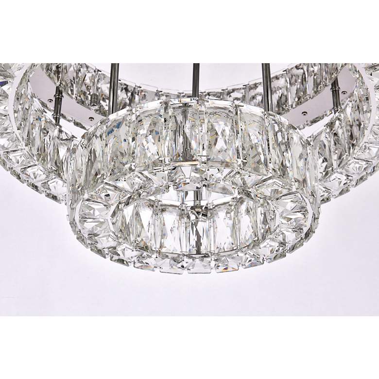 Image 5 Elegant Lighting Monroe 22" Wide Chrome Crystal LED Ceiling Light more views