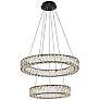 2_Elegant Lighting Monroe 24" Black Crystal 2-Ring LED Pendant Light