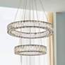 1_Elegant Lighting Monroe 24" Black Crystal 2-Ring LED Pendant Light