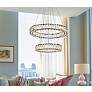 3_Elegant Lighting Monroe 24" Black Crystal 2-Ring LED Pendant Light more views