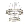 4_Elegant Lighting Monroe 24" Black Crystal 2-Ring LED Pendant Light more views