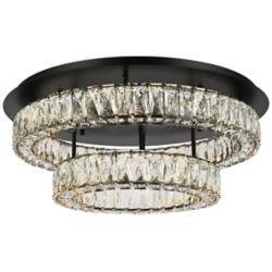 Elegant Lighting Monroe 26" Black and Clear Crystal LED Ceiling Light