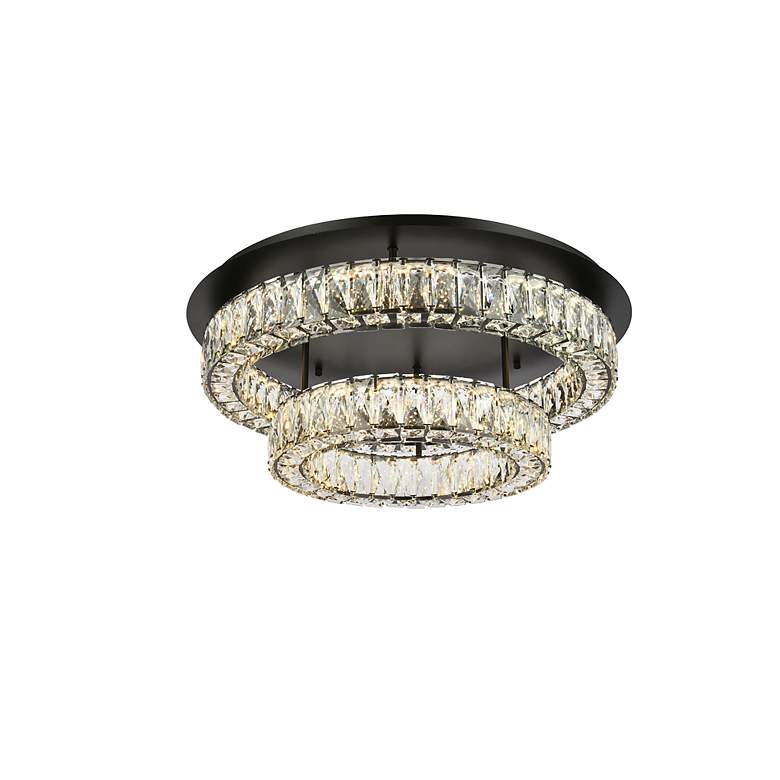 Image 5 Elegant Lighting Monroe 26" Black and Clear Crystal LED Ceiling Light more views