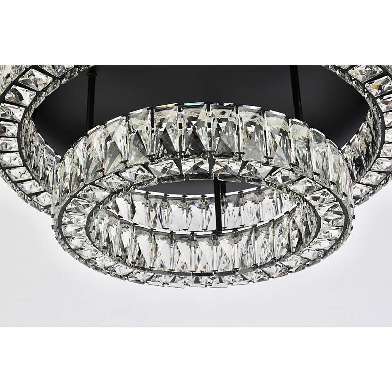 Image 6 Elegant Lighting Monroe 26" Black and Clear Crystal LED Ceiling Light more views