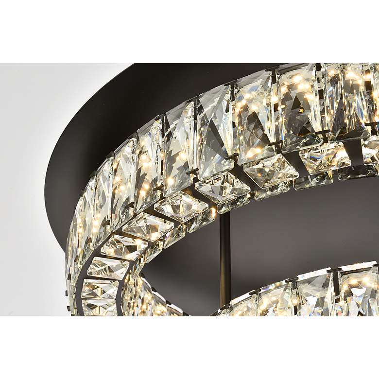 Image 7 Elegant Lighting Monroe 26" Black and Clear Crystal LED Ceiling Light more views