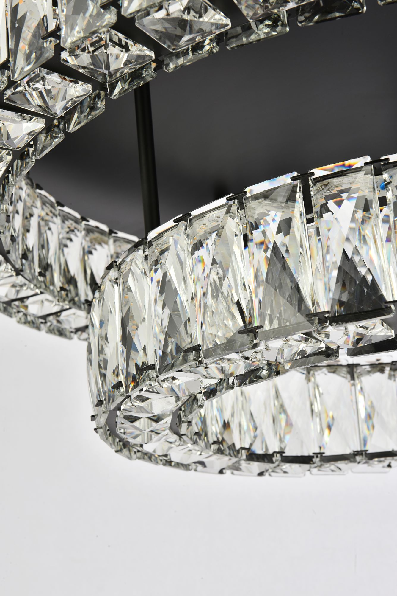 Elegant Lighting Monroe 26" Black and Clear Crystal LED Ceiling Light in scene