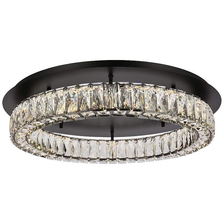 Image 3 Elegant Lighting Monroe 26" Wide Black Crystal LED Ceiling Light